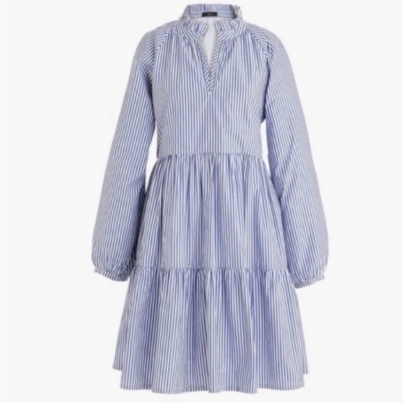 J. Crew Dresses & Skirts - J. Crew Tiered Blue and White Striped Dress NWT